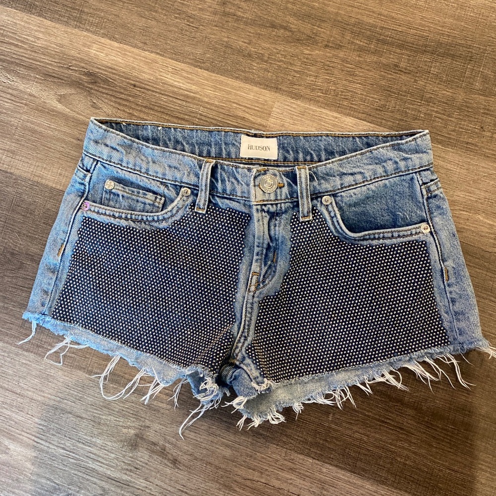 Hudson Kenzie silver studded cut off shorts 25